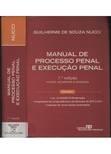 Sebo Do Messias Livro Manual De Processo Penal E Execu O Penal