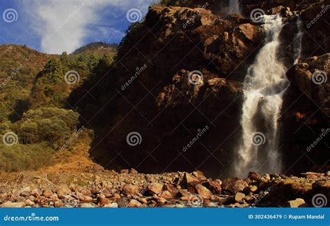 Beautiful Jang Falls Or Nuranang Waterfall Near Tawang Hill Station On