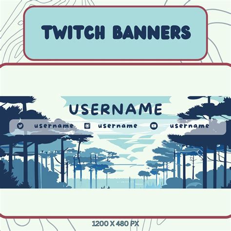 Custom Twitch Banner Blue Stream Package Banner Twitch Profile Etsy