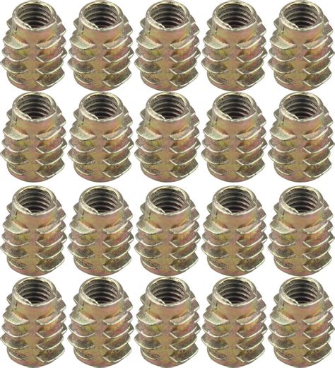 HALJIA 20 pcs M6 x 13 MM Insert Écrou meubles en bois Filetage Vis