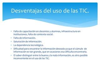 Incidencias de las Tics en la educación actual PPT