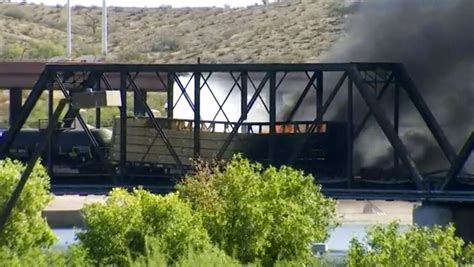 Arizona train derailment causes bridge collapse and big fire | The Daily Courier | Prescott, AZ