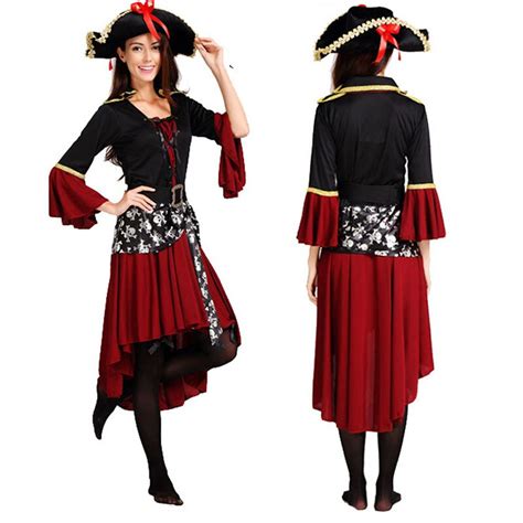 Pirate Costume Women Sexy Adult Halloween Carnival Costumes Fancy Dress Pirates Costume Hat