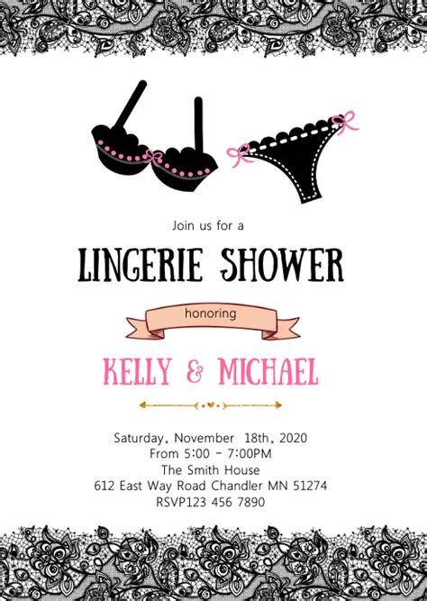 Lingerie Shower Party Invitation Template Postermywall