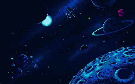 Pixel art illustration Space Background. Pixelated Space Background ...