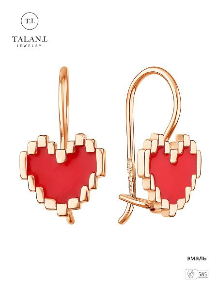 TALANT Серьги / серьги золотые детские / сережки из золота 585 пробы ...
