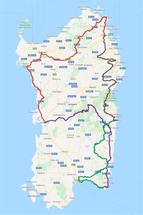 Sardegna quattro giorni Sardinien Rundreise mit dem Motorrad Pässe Info