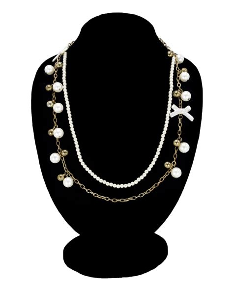 Buy Double Layered White Seed Bead Necklace Linked Golden Long Chain In Pakistan Online