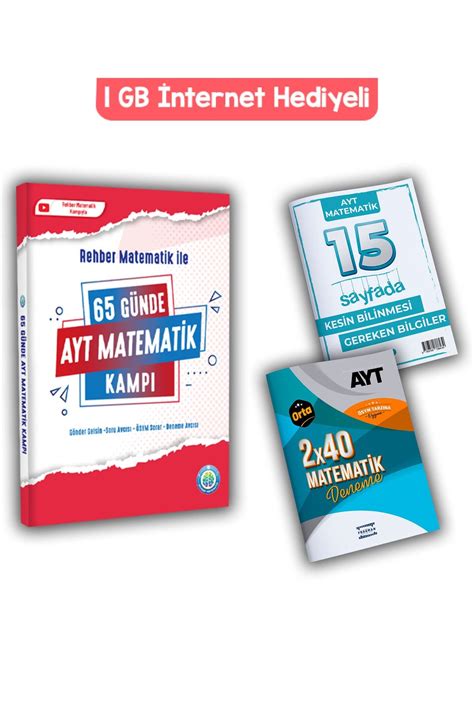 REHBER MATEMATİK YAYINLARI 65 Günde Ayt Matematik Kampı Özel Set 1gb