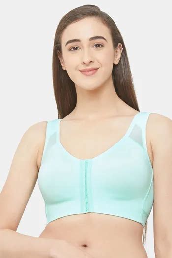 Buy Soie Front Closure Full Extreme Coverage Non Padded Non Wired Bra Aqua At Rs1190