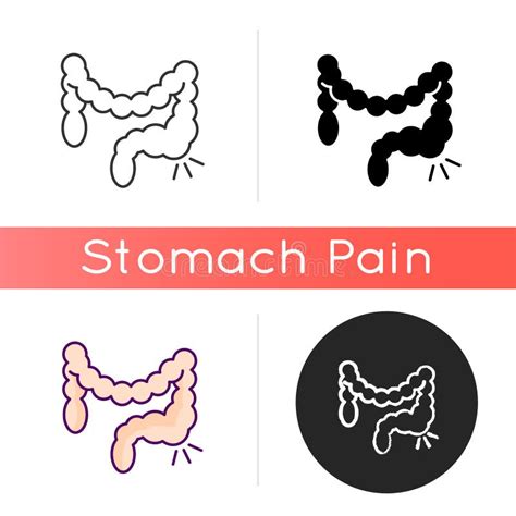 Gut Constipation Icon In Flat Style Colitis Vector Illustration On