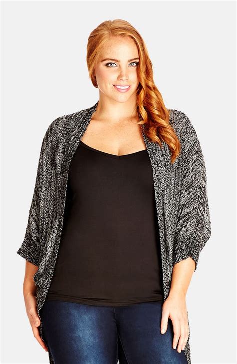 City Chic White Noise Open Front Cardigan Plus Size Nordstrom