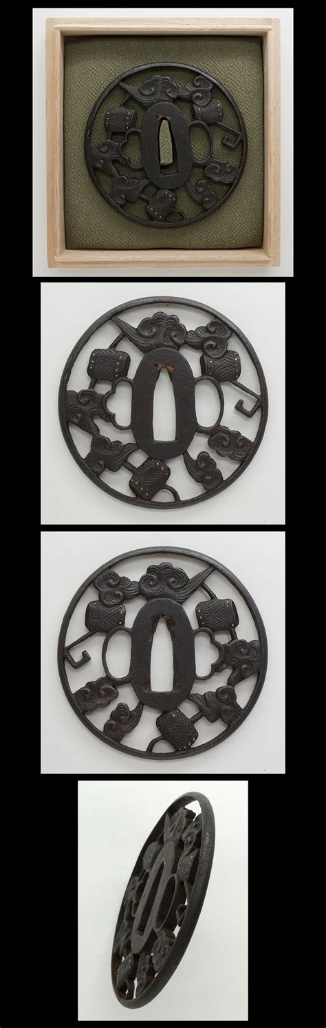 Tsuba Mumei Design Of Thunder Japanese Sword Online Museum