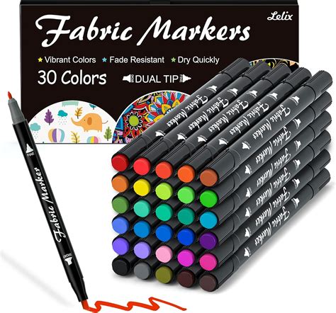 Amazon Lelix Fabric Markers Permanent Colors Dual Tip Fabric