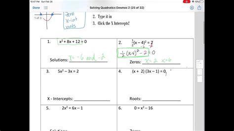 Solving Quadratics With Desmos Youtube