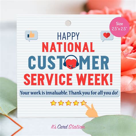 Customer Service Week Gift Tags, NCSW Appreciation Tags, Customer