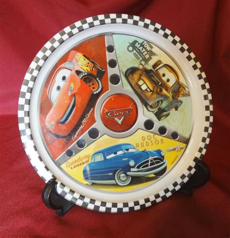 Disney Pixar Cars Dinner Plate Lightning Mcqueen Doc Hudson Tow Mater