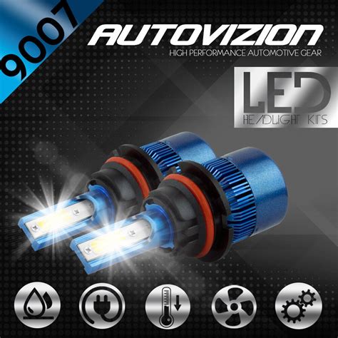 AUTOVIZION LED HID Headlight Conversion Kit 9007 HB5 6000K 1994 2010