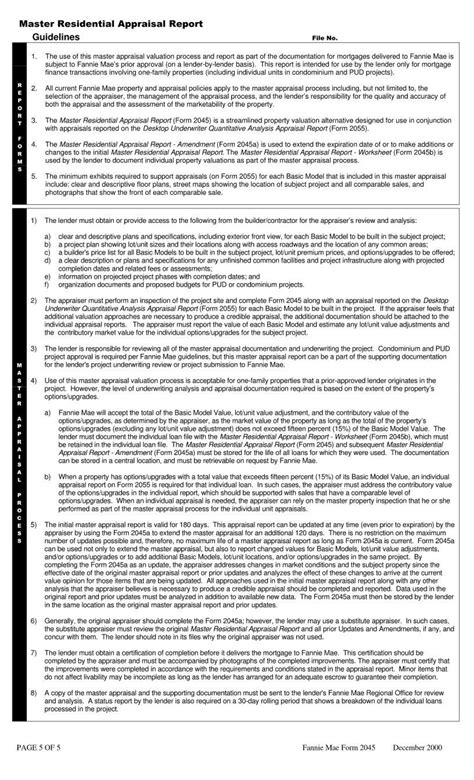 2045 Appraisal Form Fill Out Printable PDF Forms Online