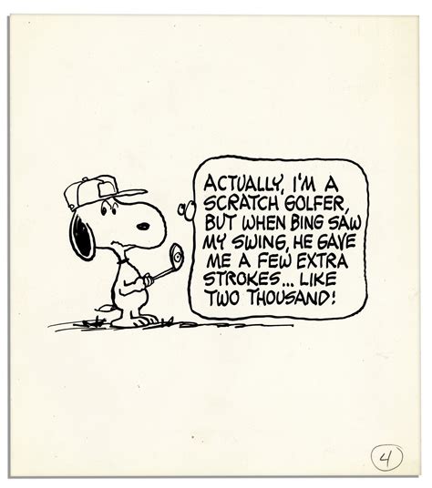 Charles Schulz Peanuts Original Artwork Starring Snoopy As A Golfer