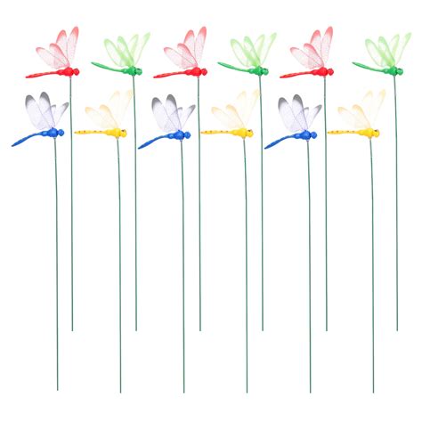 Hemoton Pcs D Dragonfly Garden Decor Simulation Dragonfly Stakes