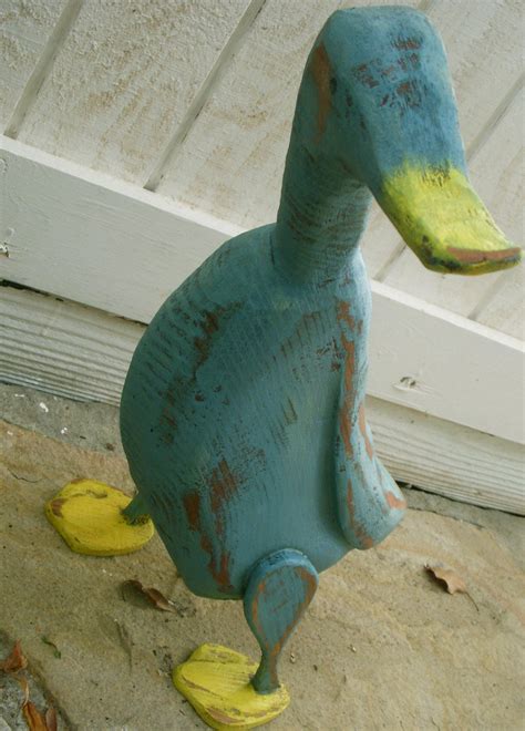 Handcarved Duck Wood Wooden Handmade Folk Art Pekin