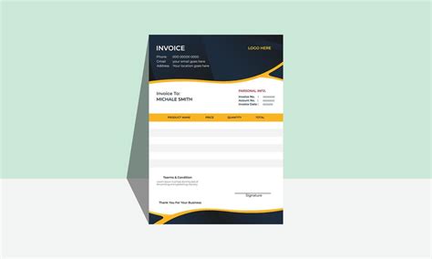 Creative Simple Minimal Business Invoice Design Template