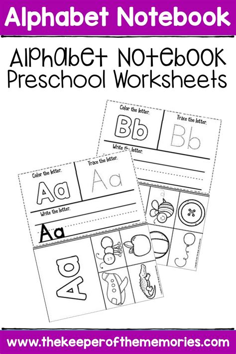 Free Printable Alphabet Notebook Preschool Worksheets