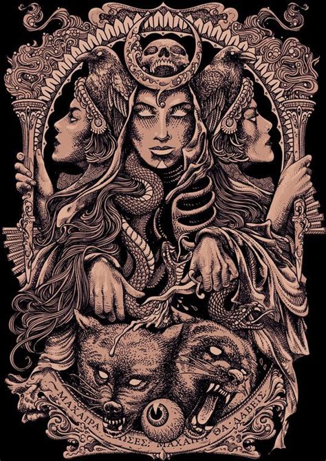 Ave Hecate Славься Геката богиня луны и ночи Occult Art Goddess