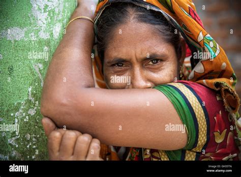 Traditionally Dressed Woman And Her Hidden Smile In Chittagong