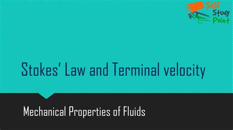 Stokes Law And Terminal Velocity