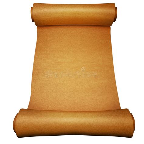 Ancient Paper Scroll Horizontal View Stock Illustration Illustration