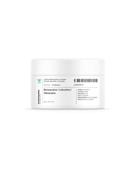 Benzocaine Lidocaine Tetracaine Emerald Compounding Pharmacy