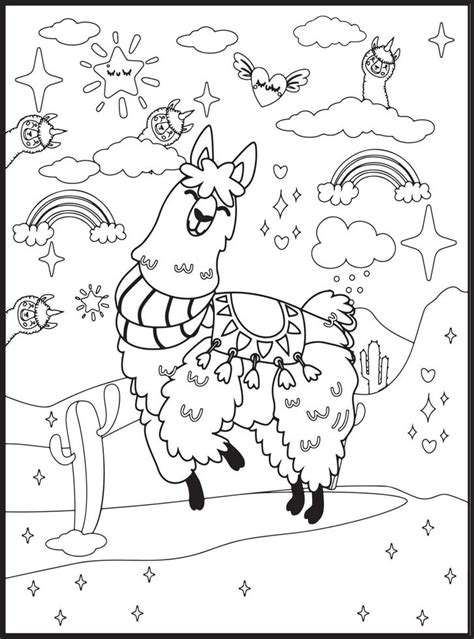 llamas para colorear para niños 16925071 Vector en Vecteezy