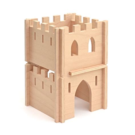 Wooden Castle Tower Medium Set Wooden Castle Wooden Small World Play