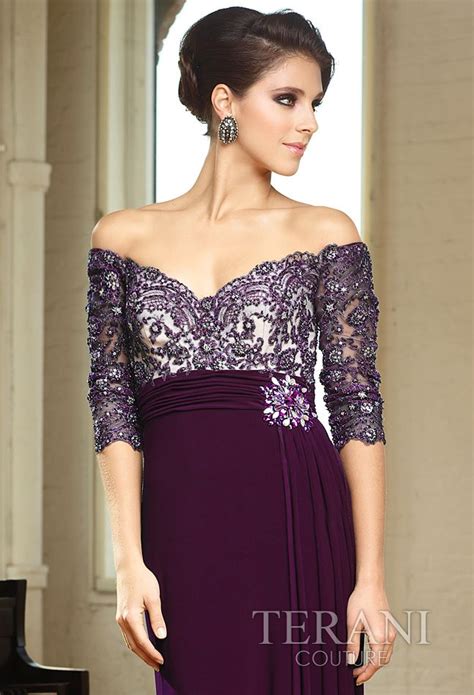 Eggplant And Lace Mother Of The Bride Dresses Long Couture Evening