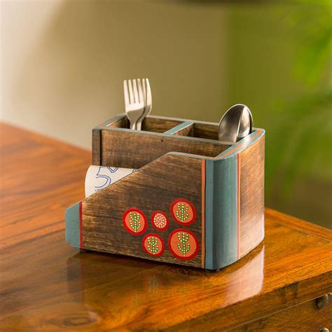 Buy ExclusiveLane Desert Staircase Hand Painted Cutlery Holder In