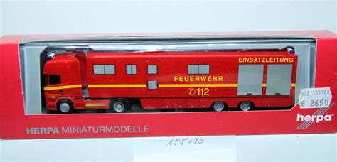 Herpa 155120 LKW Scania R TL Koffer Sattelzug ELW 3 Feuerwehr für