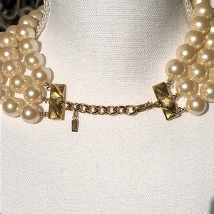 Monet Vintage Jewelry Vintage Monet Faux Pearl Three Strand