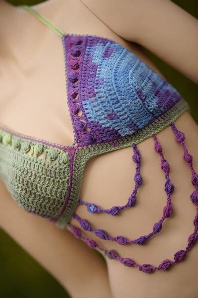 Crochet Halter Top Bikini Multicolor Cotton Beach Bikini Sexy