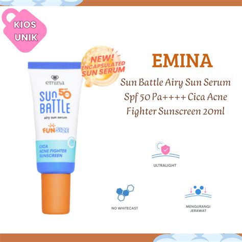 Emina Sun Battle Airy Sun Serum Spf 50 Pa Cica Acne Fighter