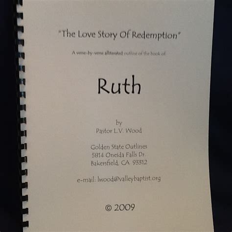 Ruth: "The Love Story of Redemptiopn."