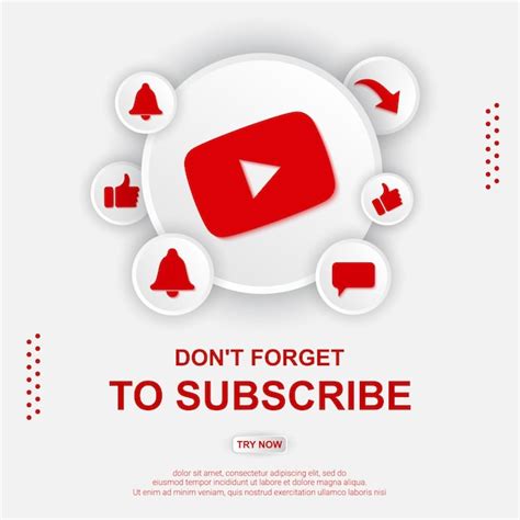 Ilustración del botón de suscripción de youtube Vector Premium