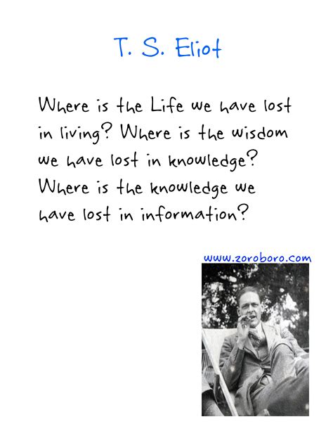 T. S. Eliot Quotes. T S Eliot Poem, Poetry, Life & Inspirational ...