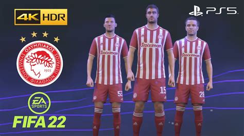 OLYMPIAKOS CFP On FIFA 22 PS5 Player Faces And Ratings 4K 60FPS HDR