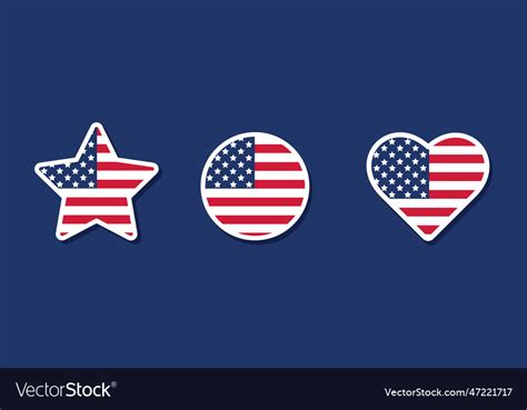 Set of stickers with the flag Royalty Free Vector Image