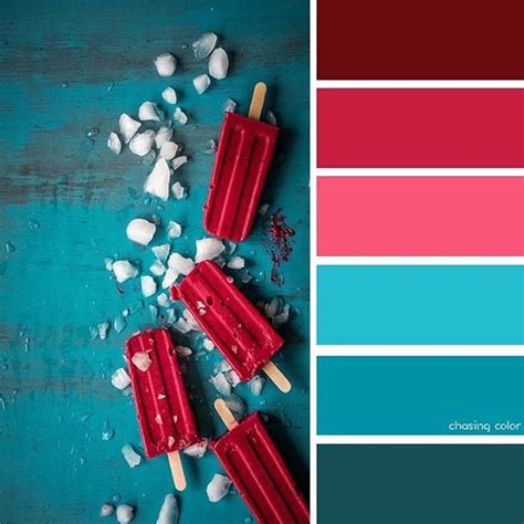 Shades Of Red Popsicles On Turquoise Photo Credit • Chasingcolor