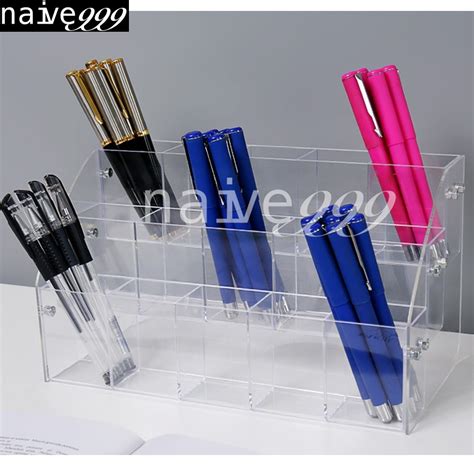 Clear Acrylic Display Rack Pencil Holder Pen Storage Box Stationery