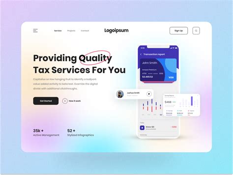 fintech website header  shamim ahmed  dribbble