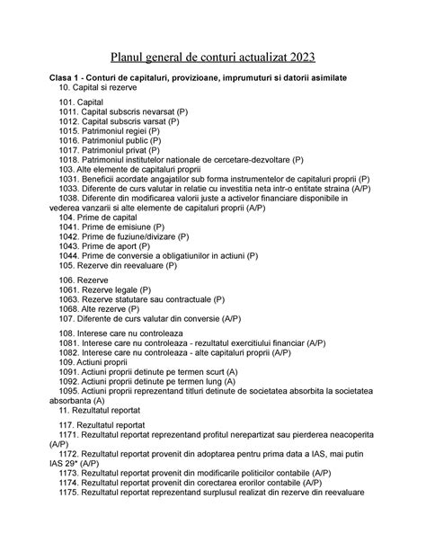 Planul De Conturi Planul De Conturi Actualizat Clasa Conturi Hot Sex